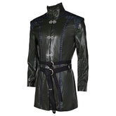 TV House Of The Dragon Season 2 (2024) Aemond Targaryen Black Blue Coat Blindfold Outfits Cosplay Costume Halloween Carnival Suit